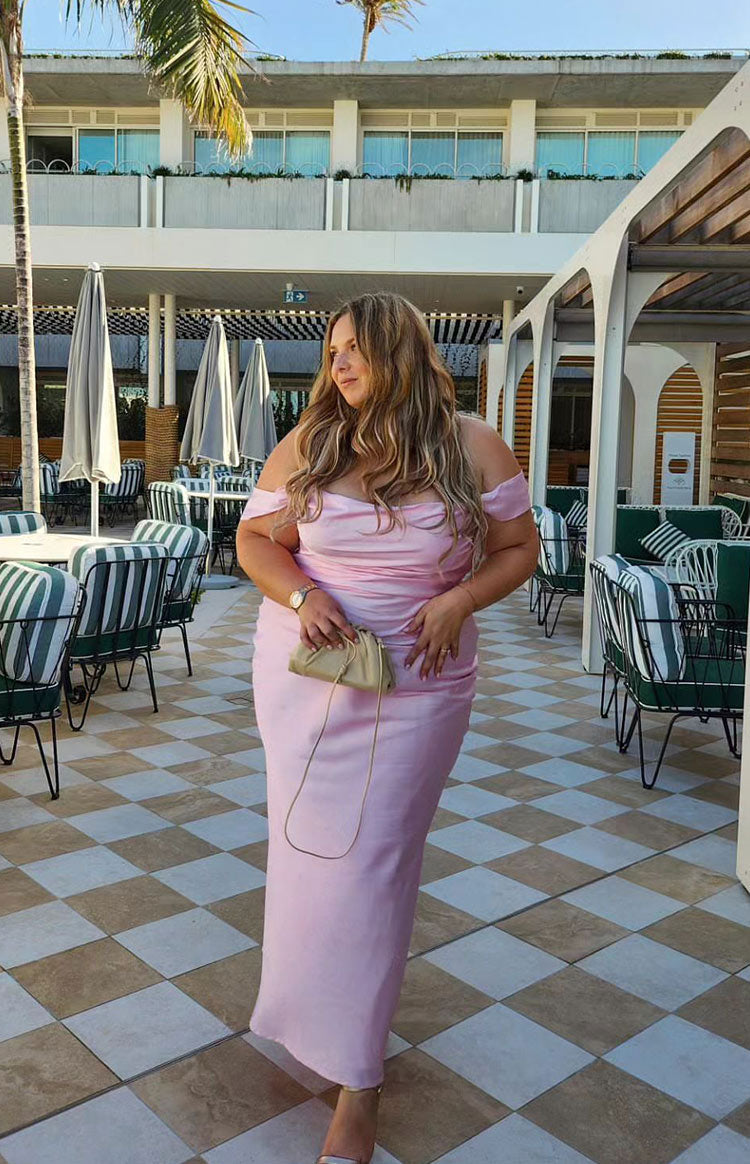 Light Pink Off Shoulder Formal Maxi Dress Liymc Light Pink Off Shoulder Formal Maxi Dress Liymc