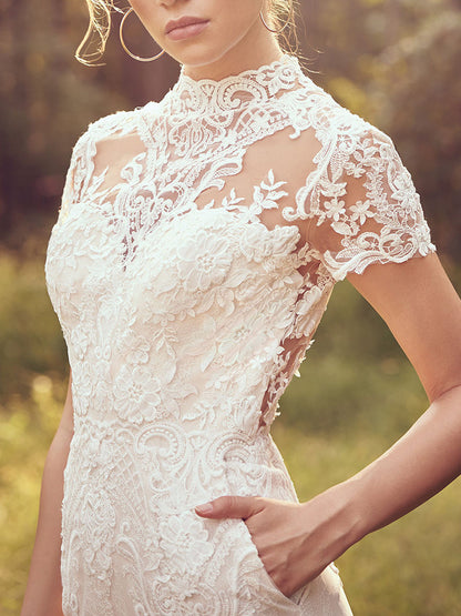 Stylish Round-Neck Embroidered See-Through Wide Leg White Jumpsuits