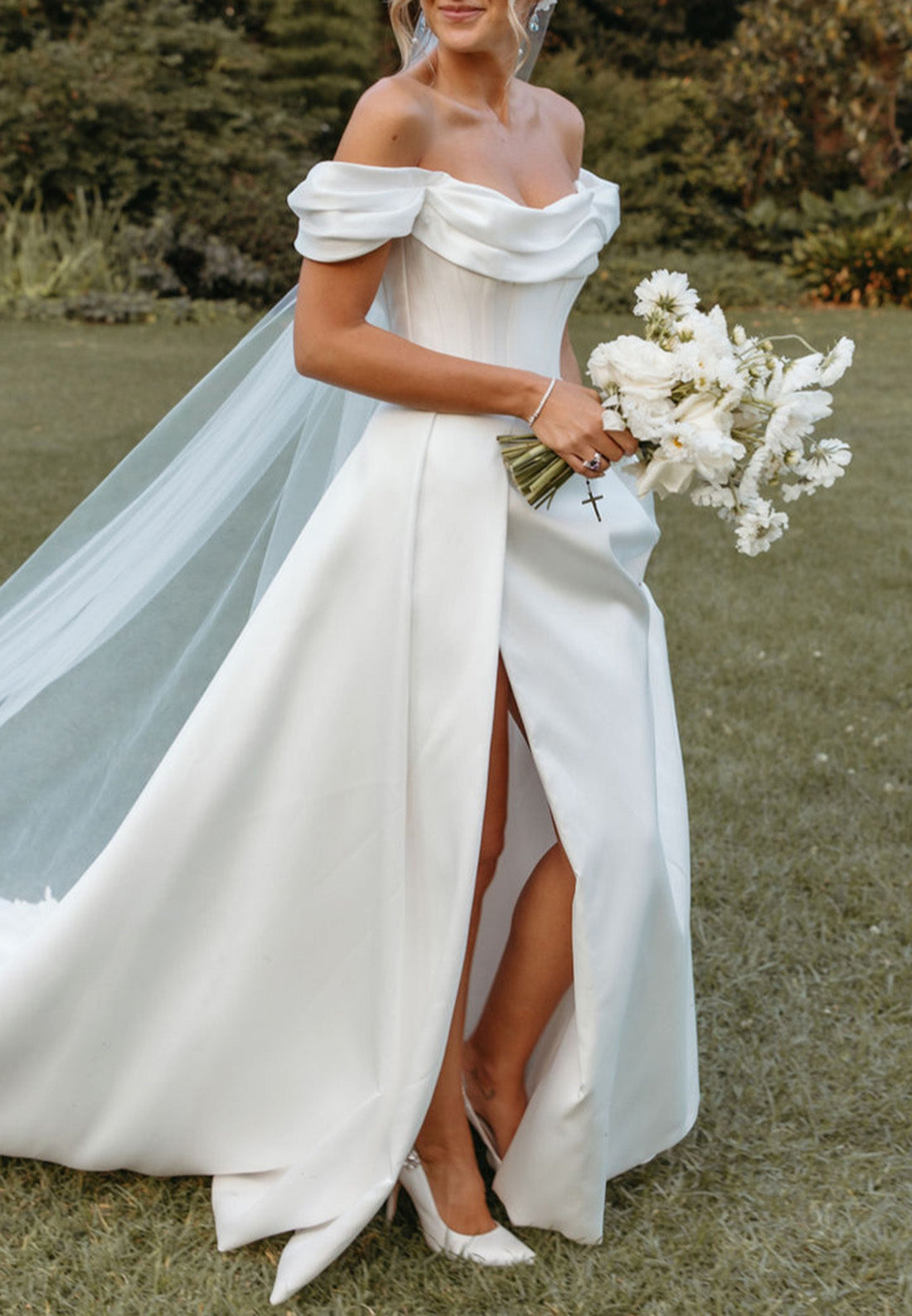 off the shoulder beach wedding dress Off-Shoulder Sleeveless Sleek A-Line – Liymc Size | UK sizes:11 collection-Marin without the weight of Monteau Women’s Green Floral