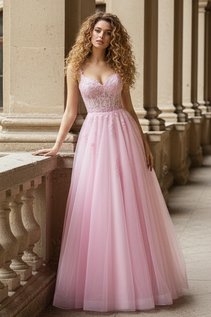 Floral A-line Evening Dress Style