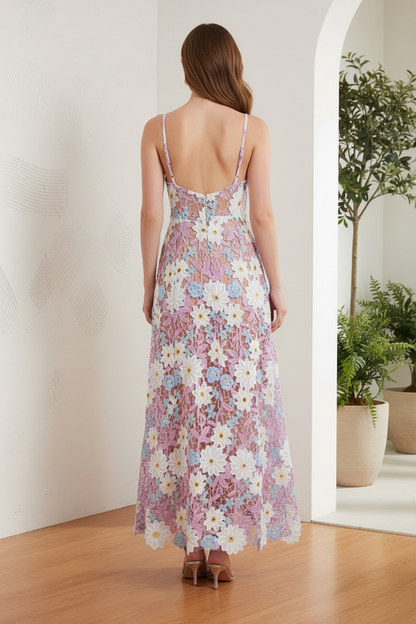V-Neck Appliques A-Line Wedding Guest Dress