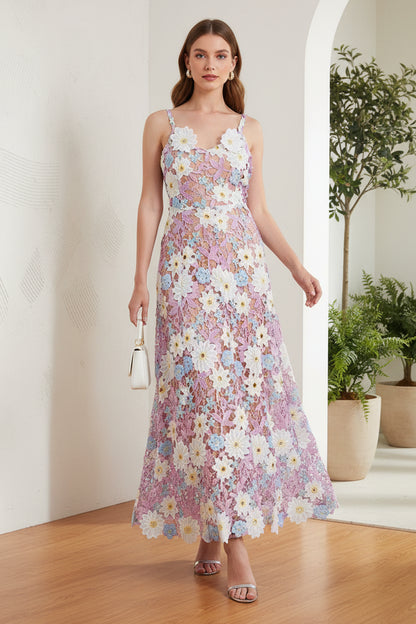 V-Neck Appliques A-Line Wedding Guest Dress