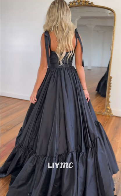 LP1141 - A Line Sweetheart Double Straps Long Formal Prom Dress