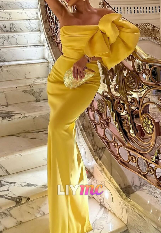 Asymmetrical Sleeveless Sleek Fitted Mermaid Evening Dress