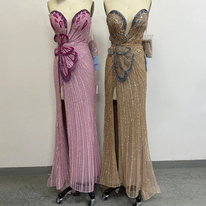 Elegant Sweetheart Pink Evening Dress Mermaid Gown