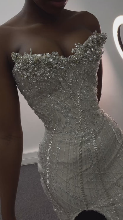 Sweetheart Beaded Sequins Sleeveless Sparkly Mermaid Prom Dress