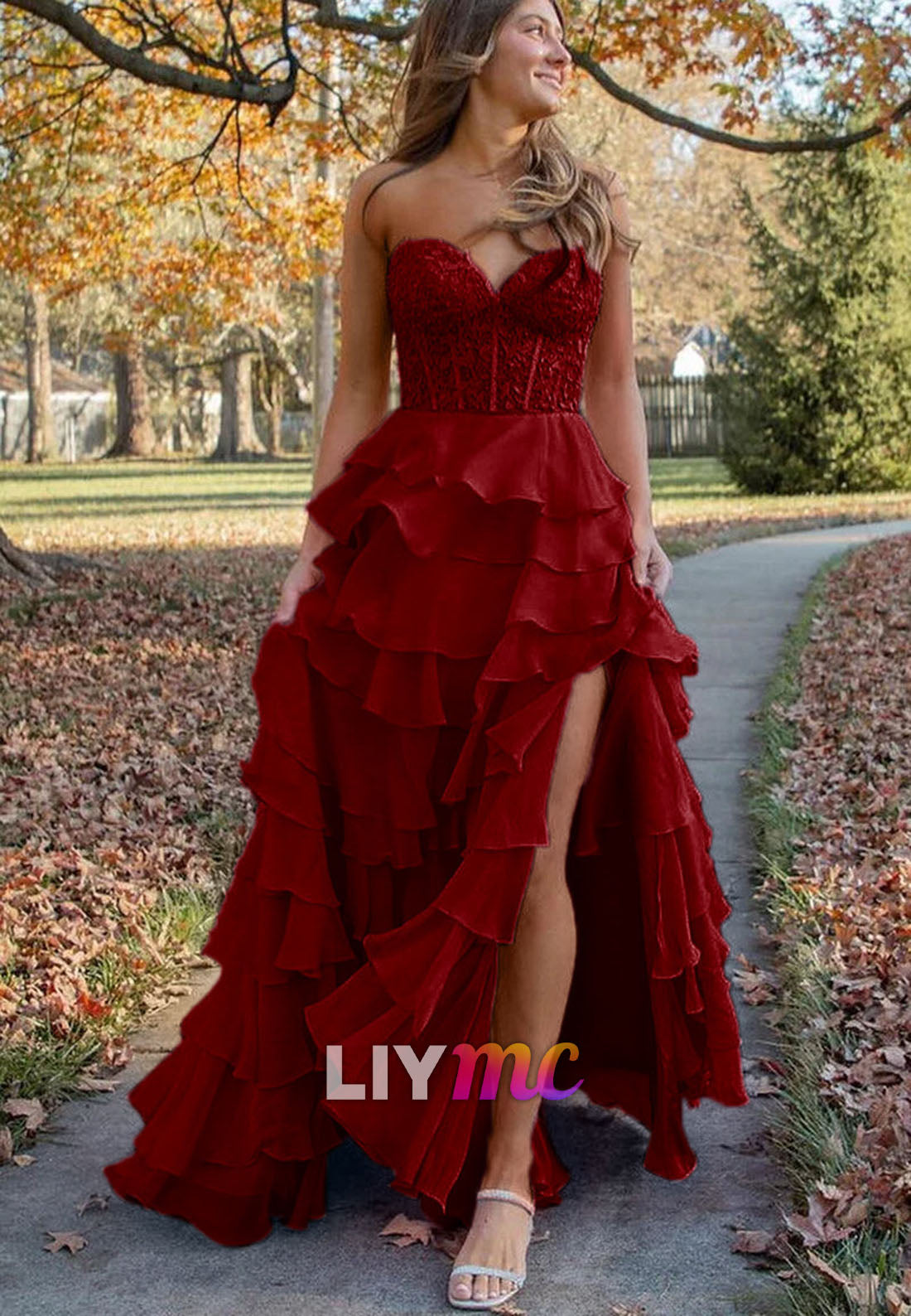 Bridesmaid Dresses Burgundy High Low Dress Dress-091993  Liymc