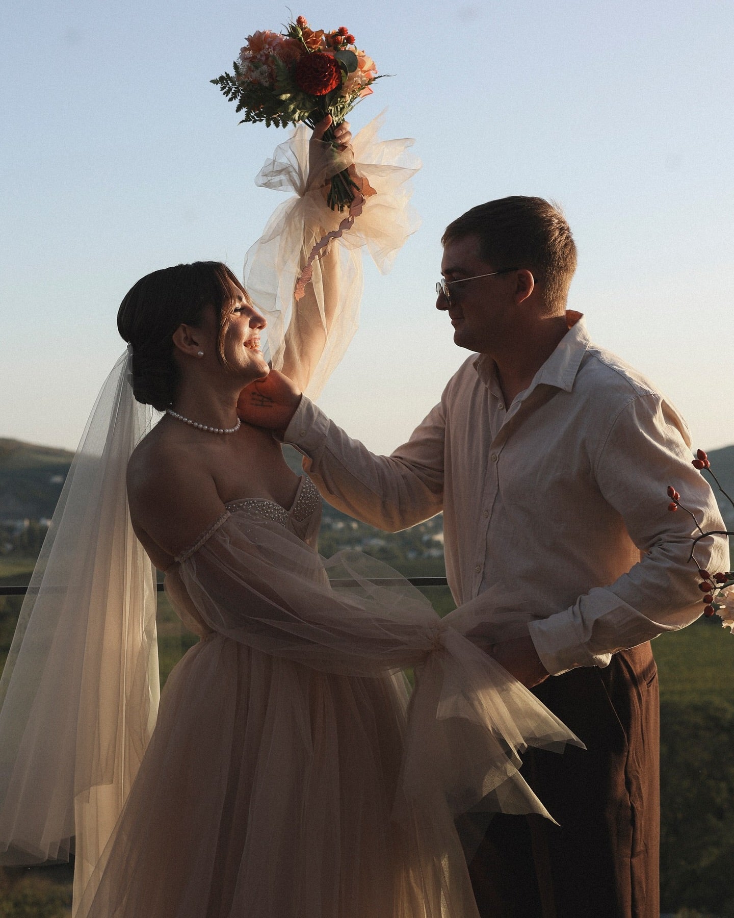 Sweetheart Long Sleeves Tulle A-Line Wedding Ball Gown Dress